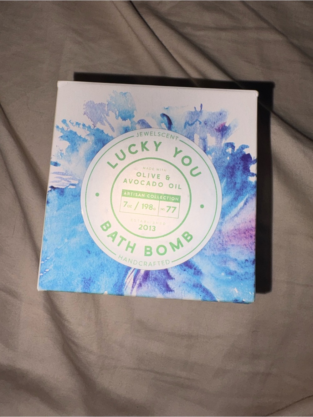 Avon Lucky You Bath Bomb - Blue and Purple Packaging